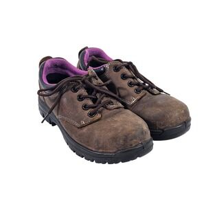 Avenger Foreman Oxford Womens 6.5 Brown Leather Waterproof Steel Toe Boot A7164